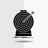 objectif. se concentrer. objectif. cible. icône de glyphe de ciblage sur fond transparent. icône noire vecteur