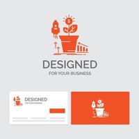 modèle de logo d'entreprise pour la finance. financier. croissance. argent. profit. cartes de visite orange avec modèle de logo de marque. vecteur