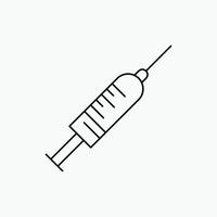 seringue. injection. vaccin. aiguille. icône de la ligne de tir. illustration vectorielle isolée vecteur