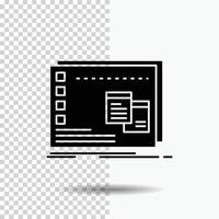 la fenêtre. Mac. opérationnel. os. icône de glyphe de programme sur fond transparent. icône noire vecteur