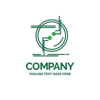 chaîne. relier. lien. lien. modèle de logo d'entreprise plat de fil. conception de marque verte créative. vecteur