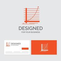 modèle de logo d'entreprise pour la flèche. graphique. courbe. vivre. objectif. cartes de visite orange avec modèle de logo de marque. vecteur