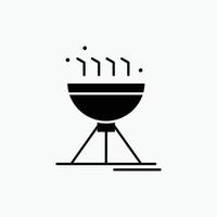 cuisson barbecue. camping. aliments. icône de glyphe de gril. illustration vectorielle isolée vecteur