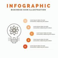 idée. innovation. lumière. la solution. modèle d'infographie de démarrage pour le site Web et la présentation. icône grise de ligne avec illustration vectorielle de style infographie orange vecteur