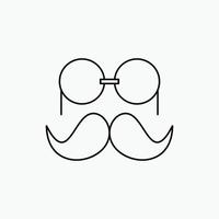 moustache. branché. movember. lunettes. icône de ligne hommes. illustration vectorielle isolée vecteur