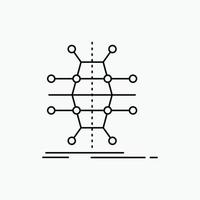 Distribution. la grille. Infrastructure. réseau. icône de ligne intelligente. illustration vectorielle isolée vecteur