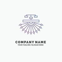 optimisation. placer. placer. structure. modèle de logo d'entreprise web violet. place pour le slogan vecteur