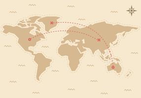 Vecteur de carte du monde de voyage gratuit