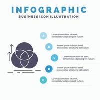 solde. cercle. alignement. la mesure. modèle d'infographie de géométrie pour le site Web et la présentation. icône grise de glyphe avec illustration vectorielle de style infographique bleu. vecteur