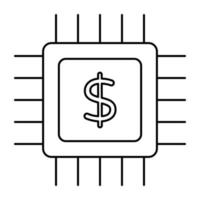 icône du design moderne du processeur financier vecteur