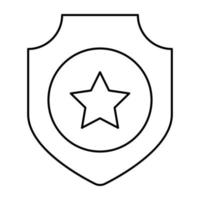 une icône de conception modifiable de bouclier d'étoile vecteur