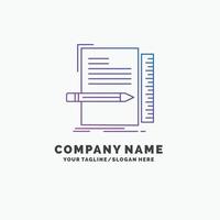 code. codage. dossier. programmation. modèle de logo d'entreprise script violet. place pour le slogan vecteur