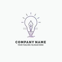 ampoule. idée. électricité. énergie. modèle de logo d'entreprise violet clair. place pour le slogan vecteur