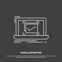 système. surveillance. liste de contrôle. bien. icône d'accord. symbole de vecteur de ligne pour ui et ux. site web ou application mobile