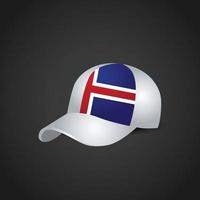 drapeau islandais sur la casquette vecteur