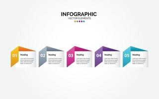 conception de ligne mince infographie horizontale vectorielle avec icônes et 5 options ou étapes. infographie horizontale pour le concept d'entreprise. peut être utilisé pour la bannière de présentations. mise en page du flux de travail vecteur