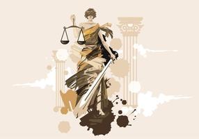 Lady of Justice vector painting