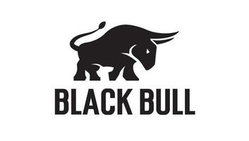 modèle de conception de logo monogramme minimaliste créatif moderne taureau noir vecteur