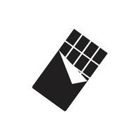 eps10 vecteur noir ouvert icône de barre de chocolat isolé sur fond blanc. symbole de feuille d'emballage de barre de chocolat sucré dans un style moderne simple et plat pour la conception de votre site Web, votre logo et votre application mobile