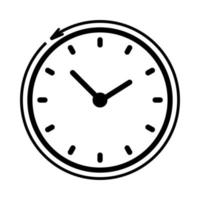 horloge ronde, icône de flèche de cercle de cadran d'horloge transparent blanc - vecteur