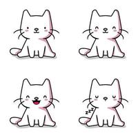 illustration vectorielle d'emoji chaton mignon vecteur