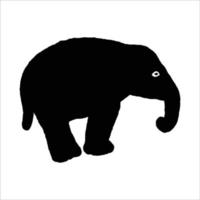 vecteur de silhouette d'éléphant, dessin au trait