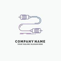 bourdonner. la communication. interaction. commercialisation. modèle de logo d'entreprise fil violet. place pour le slogan vecteur