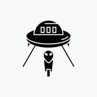 extraterrestre. espace. OVNI. vaisseau spatial. icône de glyphe de mars. illustration vectorielle isolée vecteur