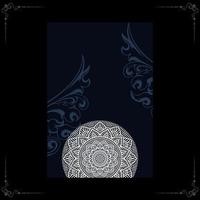 fond orné de mandala de luxe pour la couverture du livre d'invitation de mariage avec style d'élément de mandala vecteur