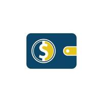 création de logo de portefeuille. icône du logo argent portefeuille. portefeuille avec vecteur de modèle de logo dollar