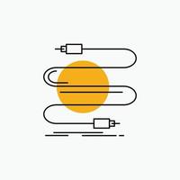 l'audio. câble. corde. du son. icône de ligne de fil vecteur