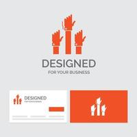 modèle de logo d'entreprise pour l'aspiration. Entreprise. désir. employé. intention. cartes de visite orange avec modèle de logo de marque. vecteur