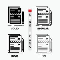 composant. Les données. motif. Matériel. icône du système en mince. habituel. ligne en gras et style de glyphe. illustration vectorielle vecteur