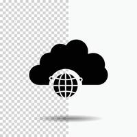 réseau. ville. globe. centre. icône de glyphe d'infrastructure sur fond transparent. icône noire vecteur