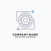 Entreprise. équipement. la gestion. opération. traiter le modèle de logo d'entreprise violet. place pour le slogan vecteur