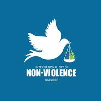 illustration vectorielle de la journée internationale de la non-violence. conception simple et élégante vecteur