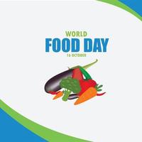 illustration vectorielle de la journée mondiale de l'alimentation adaptée aux médias sociaux, bannières, affiches, dépliants et liés à l'alimentation vecteur