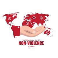 illustration vectorielle de la journée internationale de la non-violence. conception simple et élégante vecteur