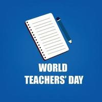 illustration vectorielle de la journée mondiale des enseignants. conception simple et élégante vecteur