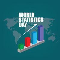 illustration vectorielle du résumé de la journée mondiale des statistiques. bon pour les affiches, bannières, présentations, médias sociaux. conception simple et élégante vecteur