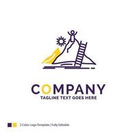 création de logo de nom d'entreprise pour le succès. personnel. développement. chef. carrière. conception de nom de marque violet et jaune avec place pour le slogan. modèle de logo créatif pour petites et grandes entreprises. vecteur