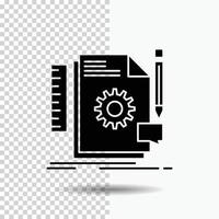 Créatif. motif. développer. retour d'information. soutenir l'icône de glyphe sur fond transparent. icône noire vecteur