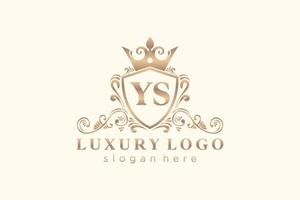 modèle initial de logo de luxe royal de lettre ys dans l'art vectoriel pour le restaurant, la royauté, la boutique, le café, l'hôtel, l'héraldique, les bijoux, la mode et d'autres illustrations vectorielles.