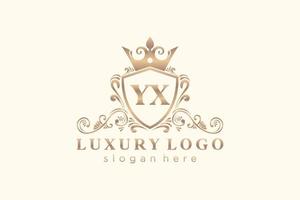 modèle initial de logo de luxe royal de lettre yx dans l'art vectoriel pour le restaurant, la royauté, la boutique, le café, l'hôtel, l'héraldique, les bijoux, la mode et d'autres illustrations vectorielles.