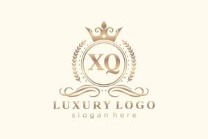 modèle initial de logo de luxe royal de lettre xq dans l'art vectoriel pour le restaurant, la royauté, la boutique, le café, l'hôtel, l'héraldique, les bijoux, la mode et d'autres illustrations vectorielles.