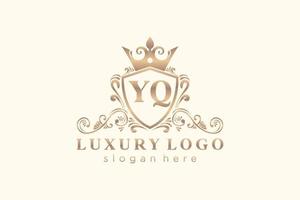 modèle initial de logo de luxe royal de lettre yq dans l'art vectoriel pour le restaurant, la royauté, la boutique, le café, l'hôtel, l'héraldique, les bijoux, la mode et d'autres illustrations vectorielles.