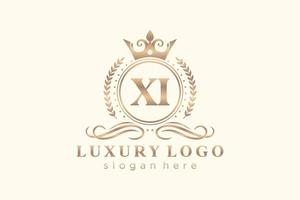 modèle initial de logo de luxe royal de lettre xi dans l'art vectoriel pour le restaurant, la royauté, la boutique, le café, l'hôtel, l'héraldique, les bijoux, la mode et d'autres illustrations vectorielles.