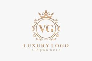 modèle de logo de luxe royal de lettre vg initiale dans l'art vectoriel pour le restaurant, la royauté, la boutique, le café, l'hôtel, l'héraldique, les bijoux, la mode et d'autres illustrations vectorielles.