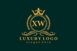 modèle de logo de luxe royal lettre initiale xw dans l'art vectoriel pour le restaurant, la royauté, la boutique, le café, l'hôtel, l'héraldique, les bijoux, la mode et d'autres illustrations vectorielles.