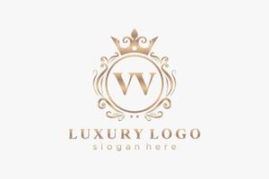 modèle de logo de luxe royal de lettre vv initiale dans l'art vectoriel pour le restaurant, la royauté, la boutique, le café, l'hôtel, l'héraldique, les bijoux, la mode et d'autres illustrations vectorielles.